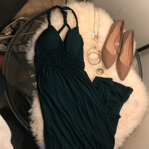 Teal maxi dress with racerback