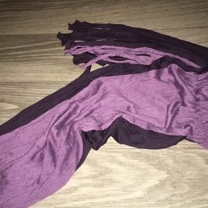 Purple two toned fringe scarf cotton comfy