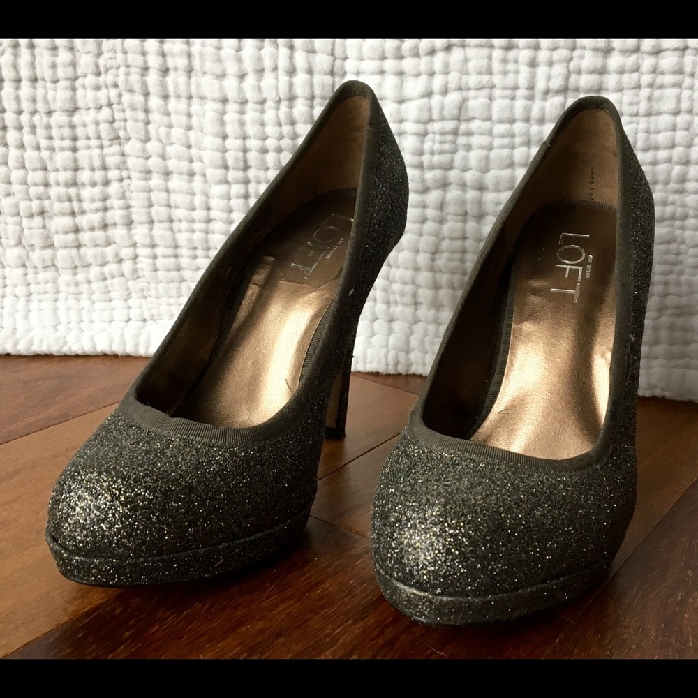 Black and silver glitter 2” heels