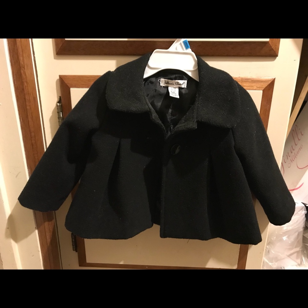 Black toddlers wool peacoat