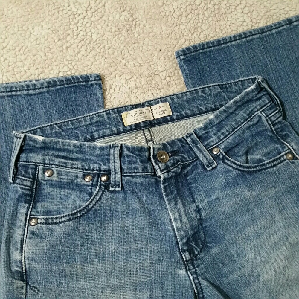Retro Old Navy Classic Boot Cut Blue Jeans Size 2R