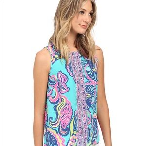 Lilly Pulitzer Iona tank top sea blue island