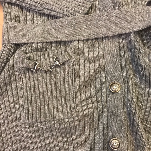 Gray Long Cardigan w/ Sliver Sparkles - Picture 2 of 4