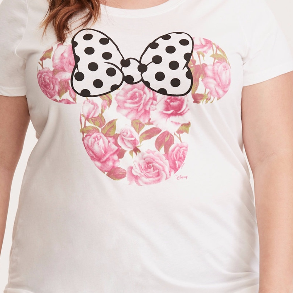 NWT Disney Floral Minnie Crew Tee