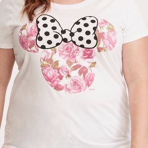 NWT Disney Floral Minnie Crew Tee