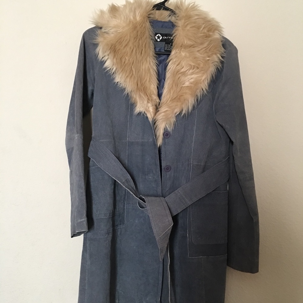 Faux suede coat