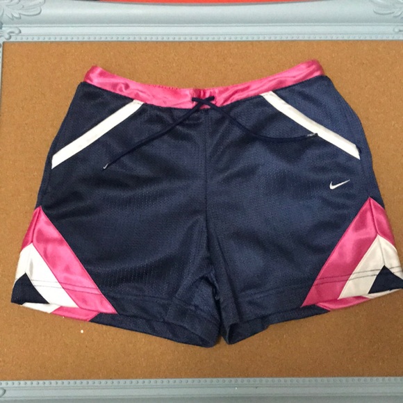 girls navy nike shorts