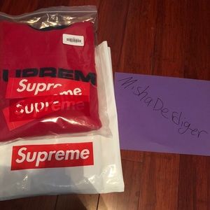 SELLING RED SUPREME HOODED WAFFLE THERMAL!!!!
