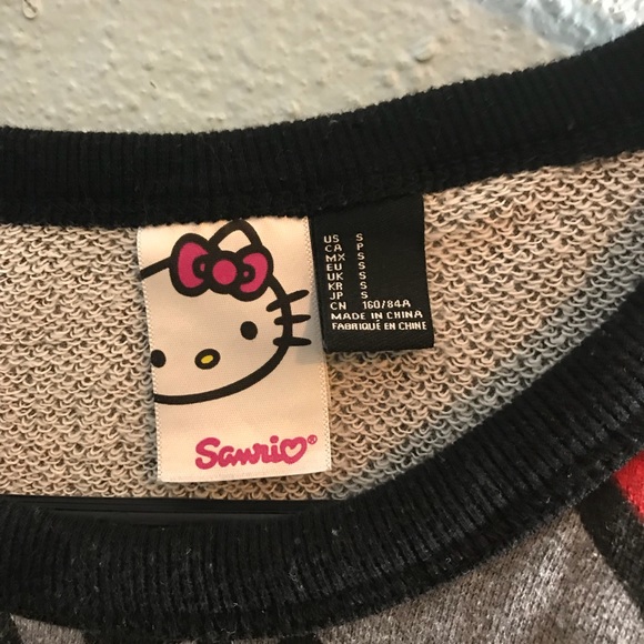 Hello Kitty Cropped Gray Sweatshirt - Picture 2 of 3