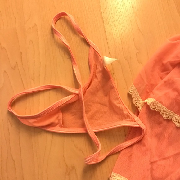 Lace Pink Camisole & Thong Sleeping Set - Picture 2 of 4