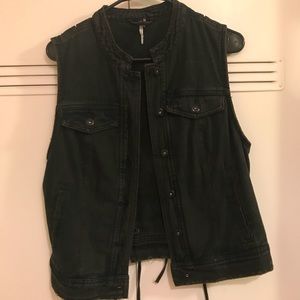 Free people black denim jacket