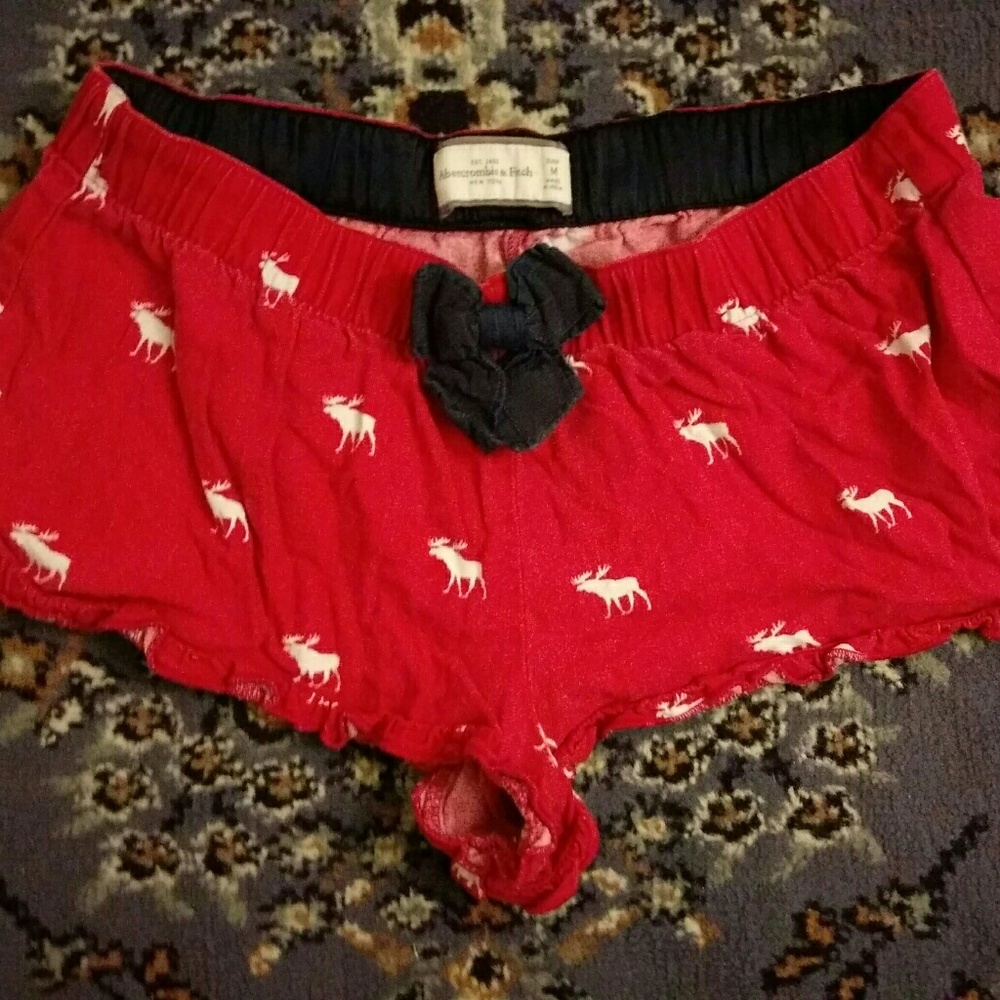 A&F Sleep Red PJ Shorts