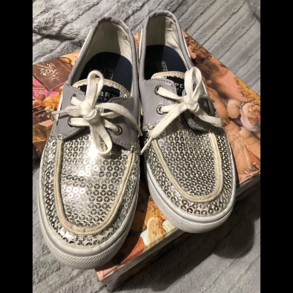 Sperry sequin boat shoes