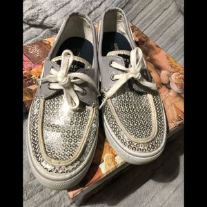 Sperry sequin boat shoes