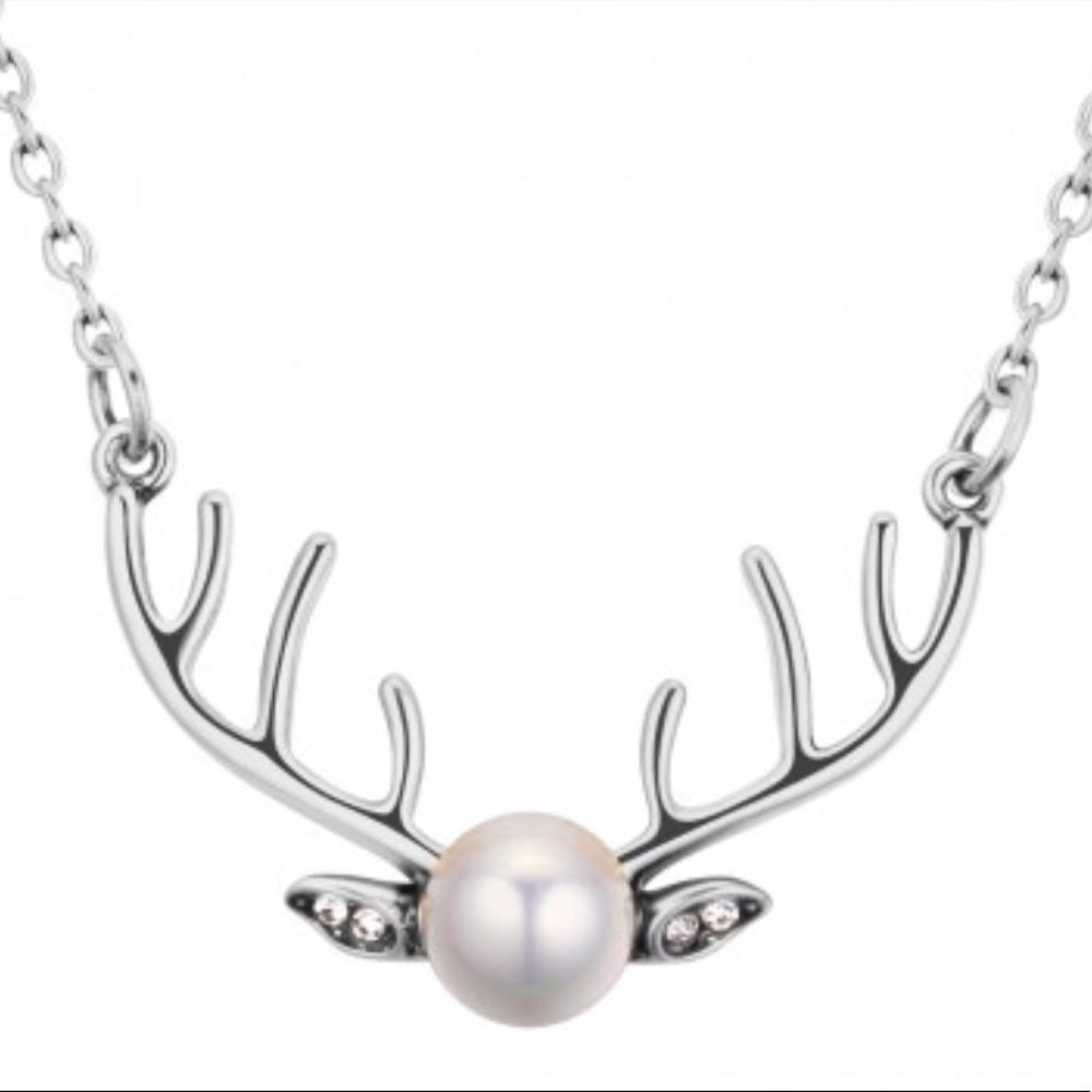24k white gold plated antelope pearl