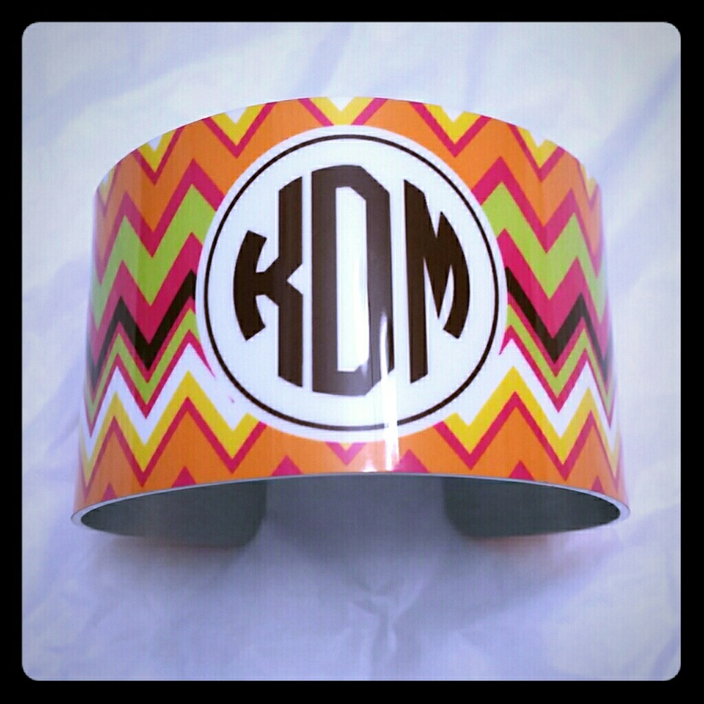 Monogram cuff bracelet