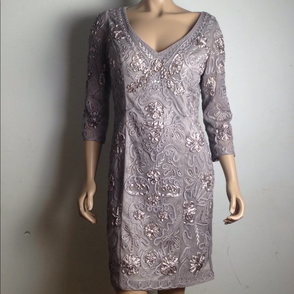 PRICE DROP. SueWong SZ 12 Platinum Cocktail Dress