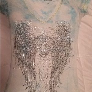 Angel and diamonds buckle shirt