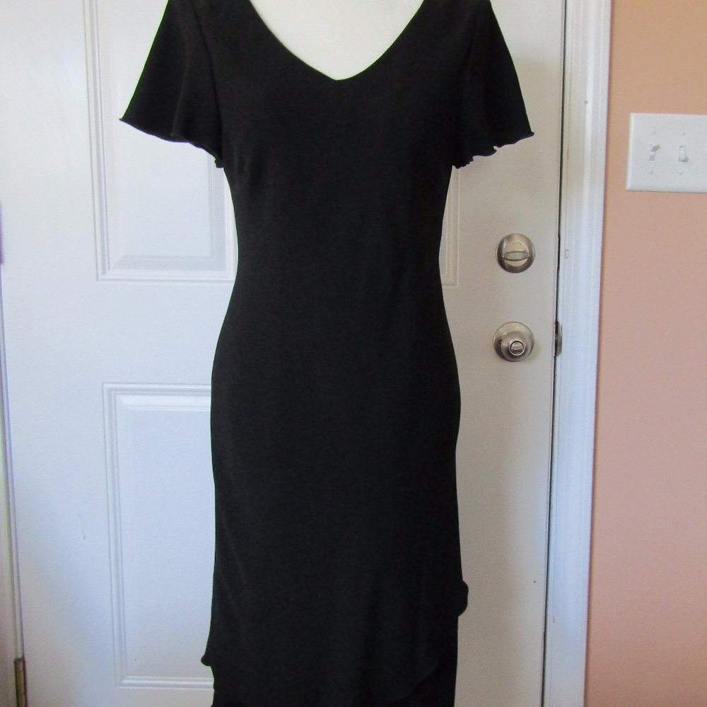 SL Fashions Black asymmetrical dress in sz 10.