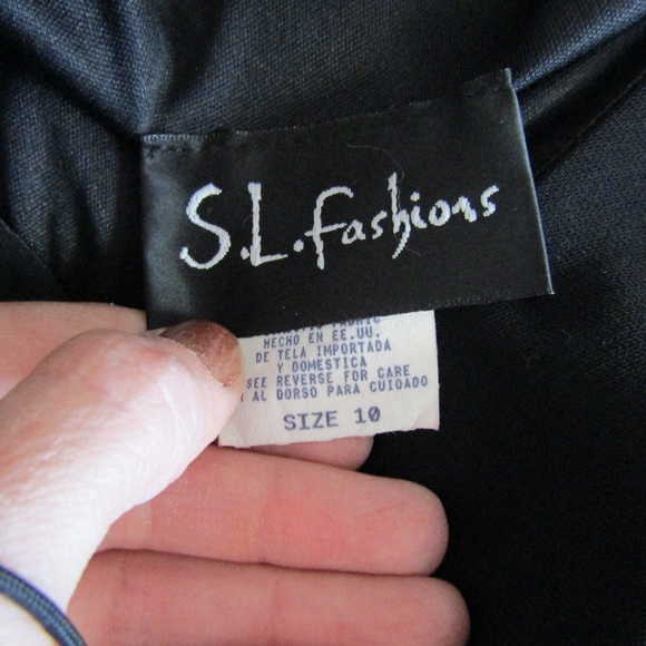 SL Fashions Black asymmetrical dress in sz 10. - Picture 5 of 6