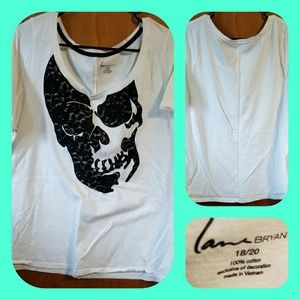 Lane Bryant Lace Skull T-shirt