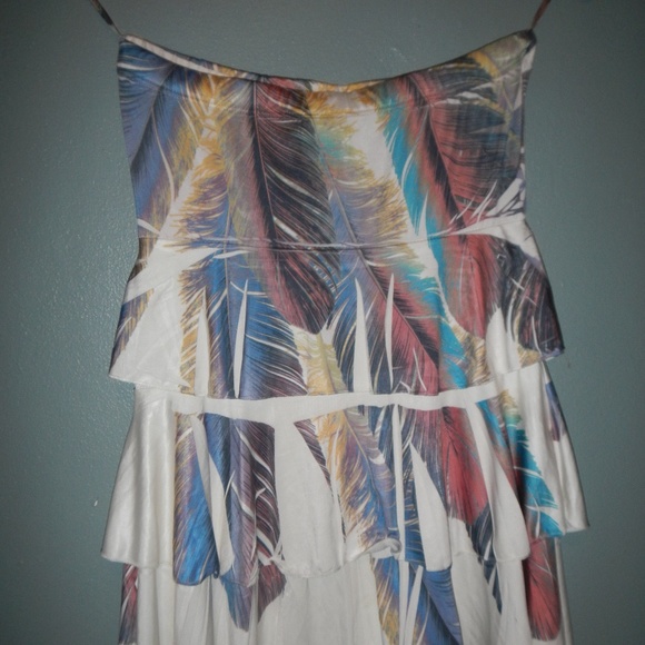 Layered feather strapless tank - Picture 3 of 3