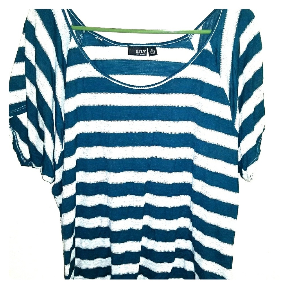 Dark teal and cream stripped shirt