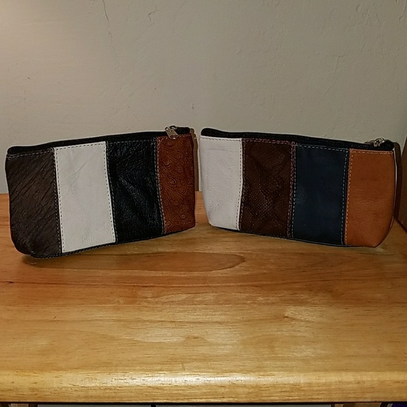 Leather Full Grain mini purses, zippered. - Picture 3 of 7