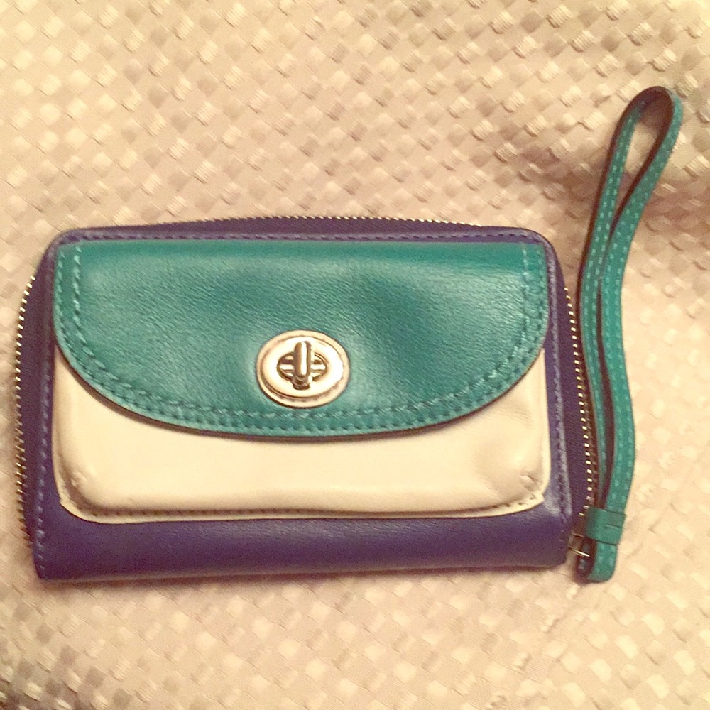 Coach zippered wallet -wristlet