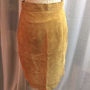 High waisted suede skirt