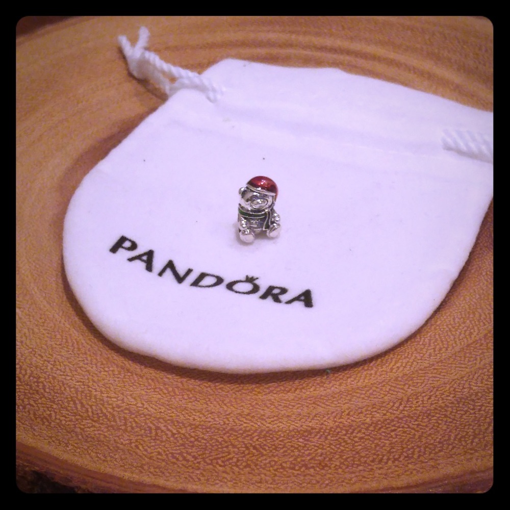 Pandora Christmas Bear Charm, Red & Green