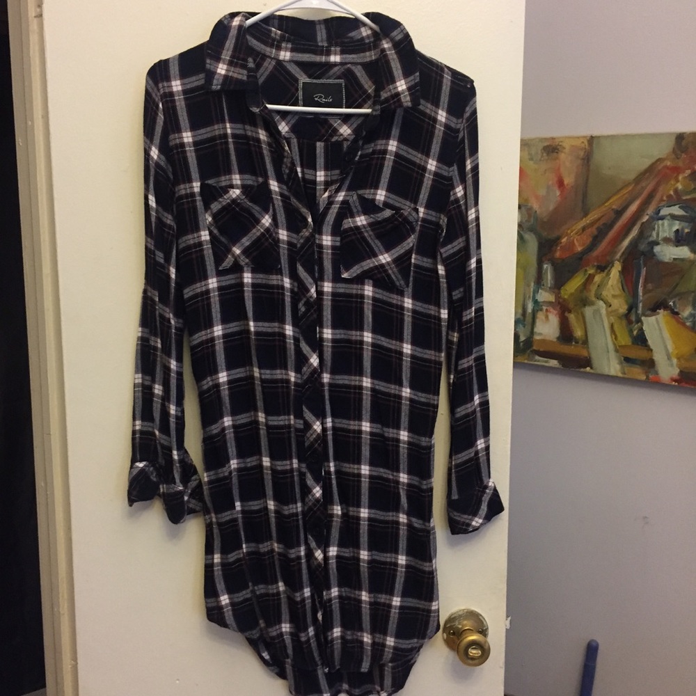 Rails Plaid Button Down Dress