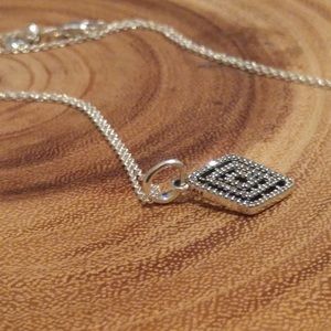 Geometric Lines Necklace Pendant Clear 