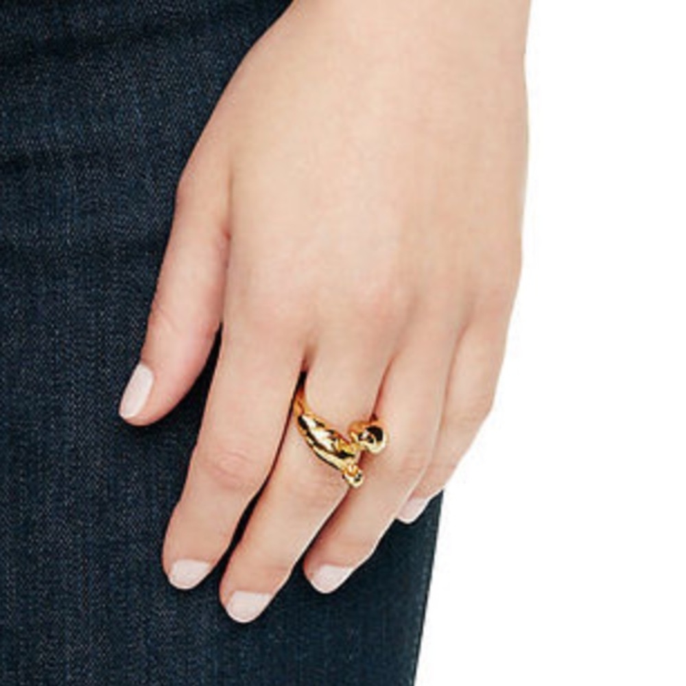 LAST ONE!! Kate Spade Out Of Office Parrot Gold Ring - Picture 2 of 7