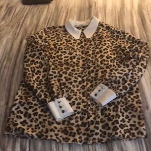 Leopard print button down shirt