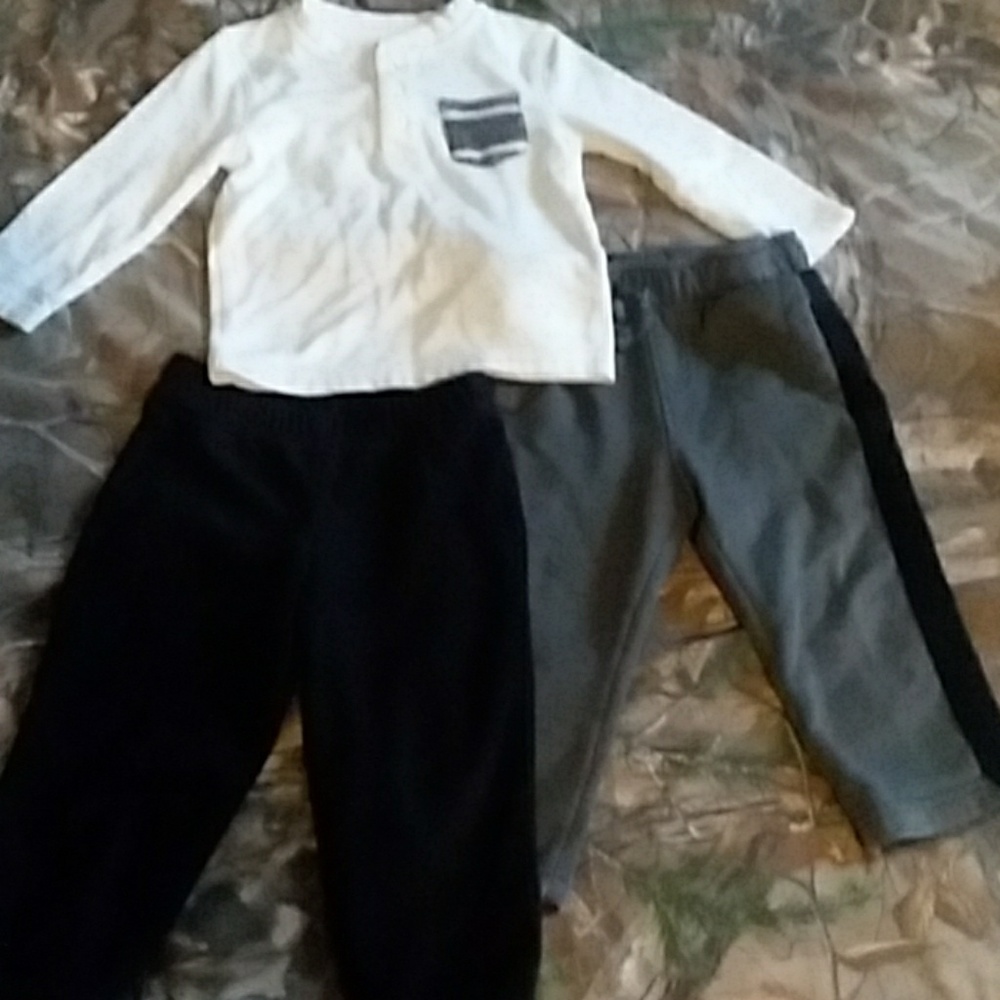 3 PC.OUTFIT-Toddler Boys PLUSH SWEATS&LONG-SLEEVE