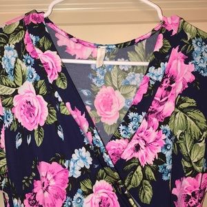 Maternity Navy Floral Print Maxi Dress