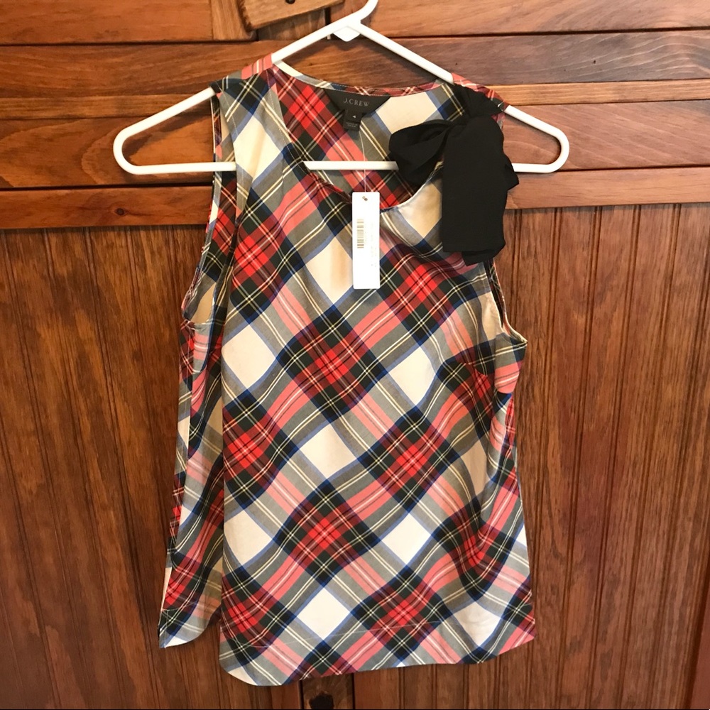 NWT J. Crew holiday tartan plaid top size 4