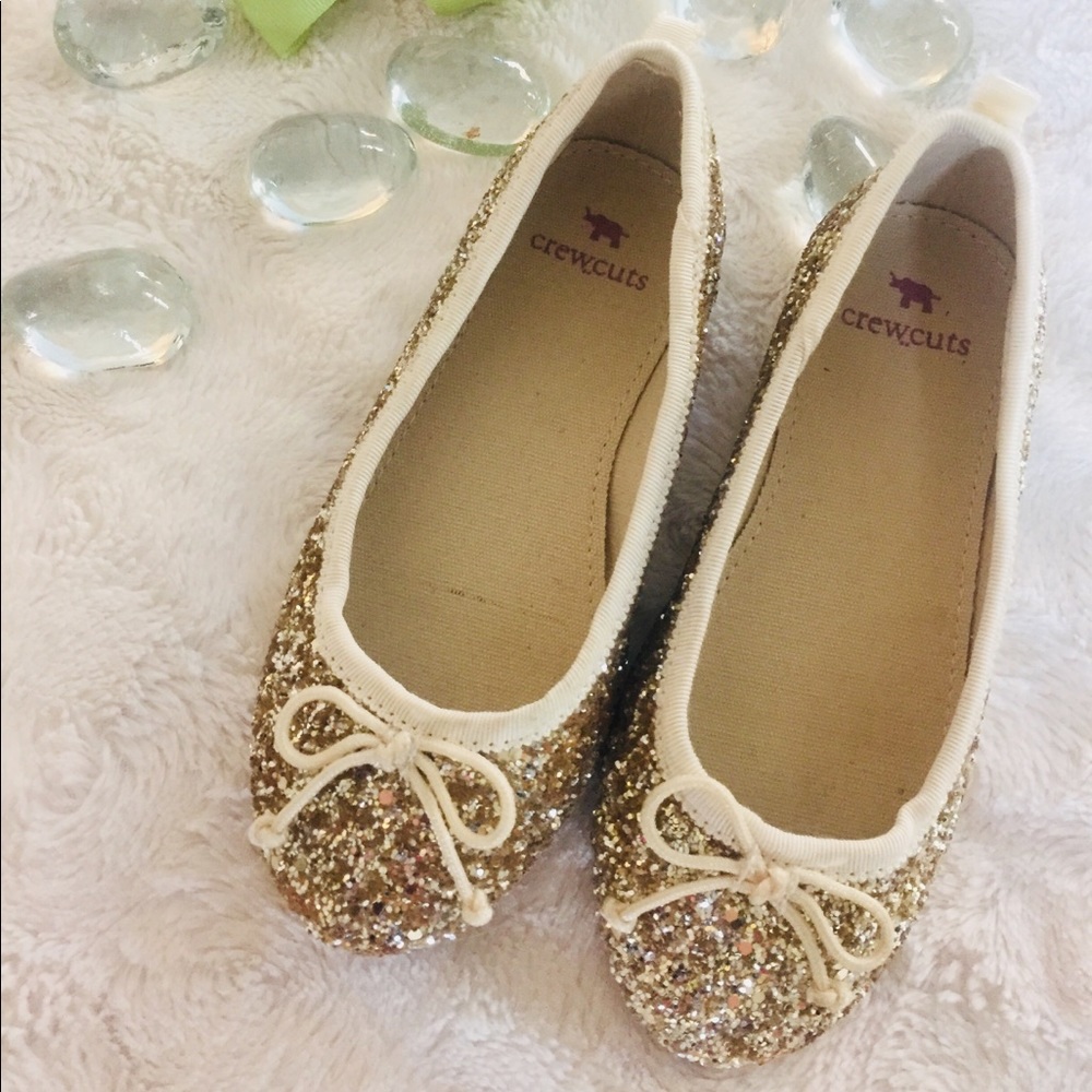 JCrew Girls Gold/Silver Sequins Dress Ballet Flats
