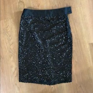 THE LIMITED Black Sequin Skirt