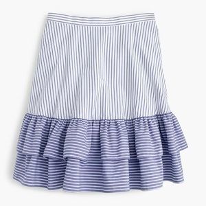 J.Crew Petite striped ruffle skirt  size 2