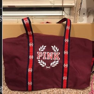PINK BY VICTORIAS SECRET BURGUNDY DUFFLE BAG