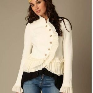 Free People Ruffle Military Jacket 8