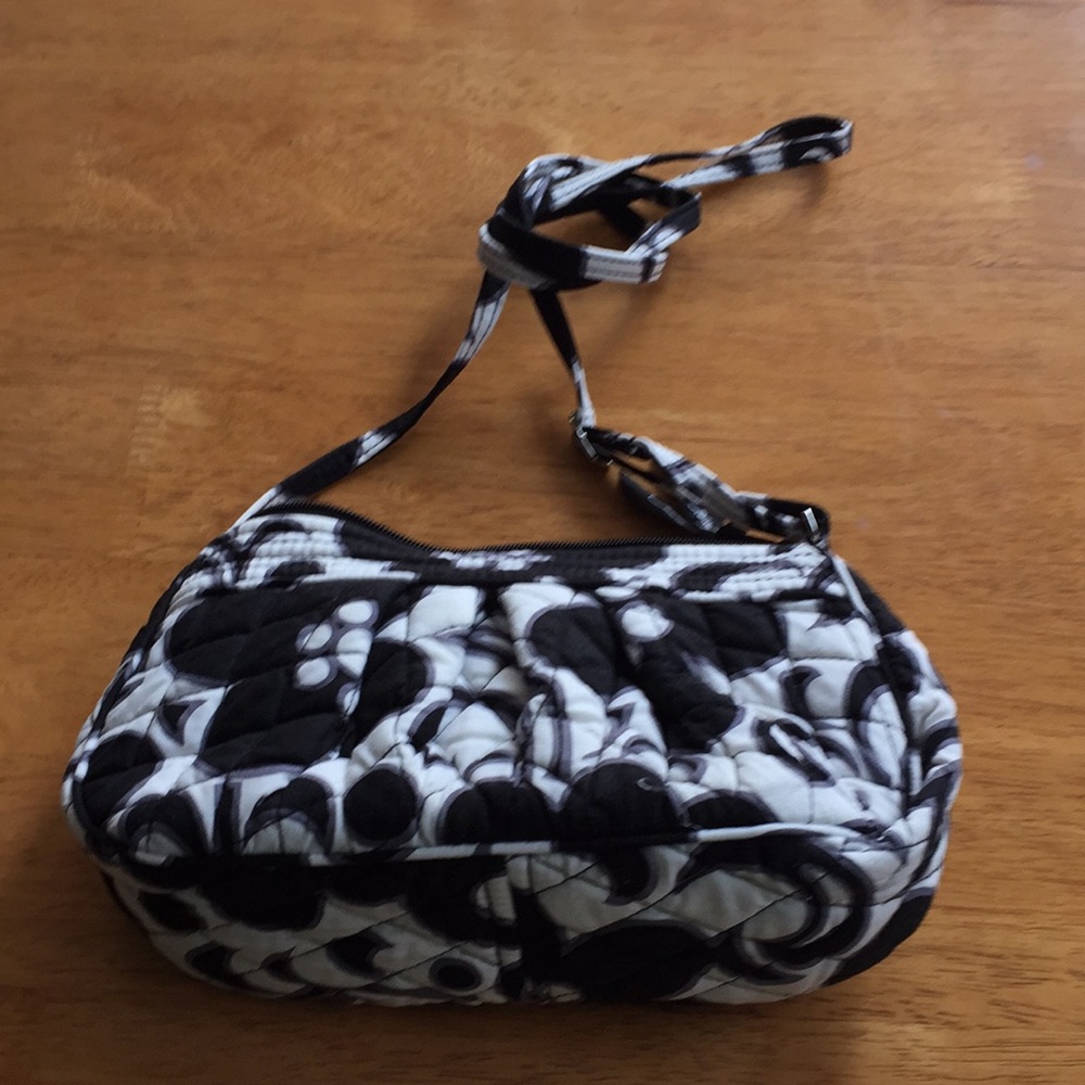 Vera Bradley black and white floral print purse