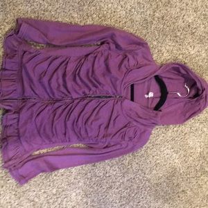 Purple ruffled hoodie