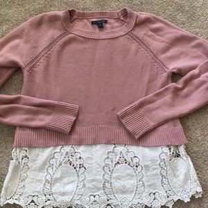 Pink and Lace Sweater