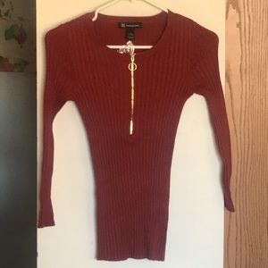 I.N.C half zip Henley (color burnt pepper)