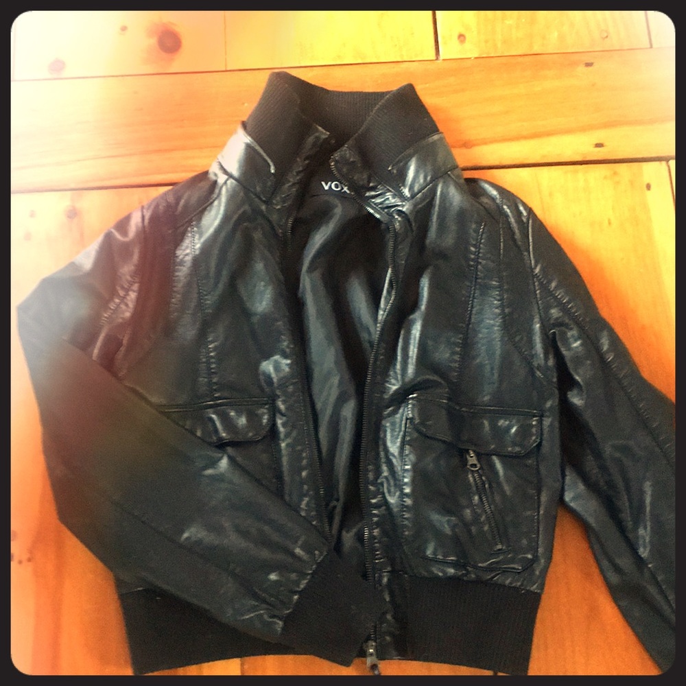 Black vegan leather jacket