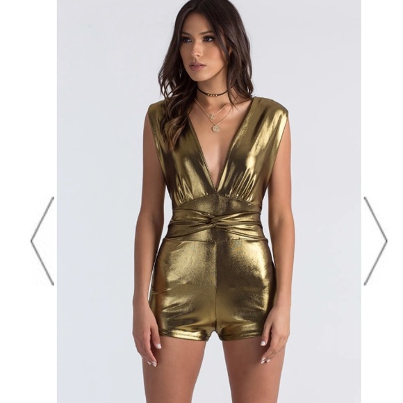gold romper dress