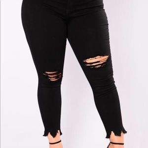 Frayed Black Skinny Jeans
